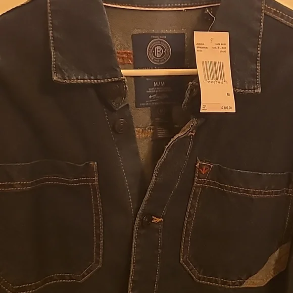 Buffalo David Bitton Dark Wash Denim Button Up Shacket NWT - Picture 2 of 4